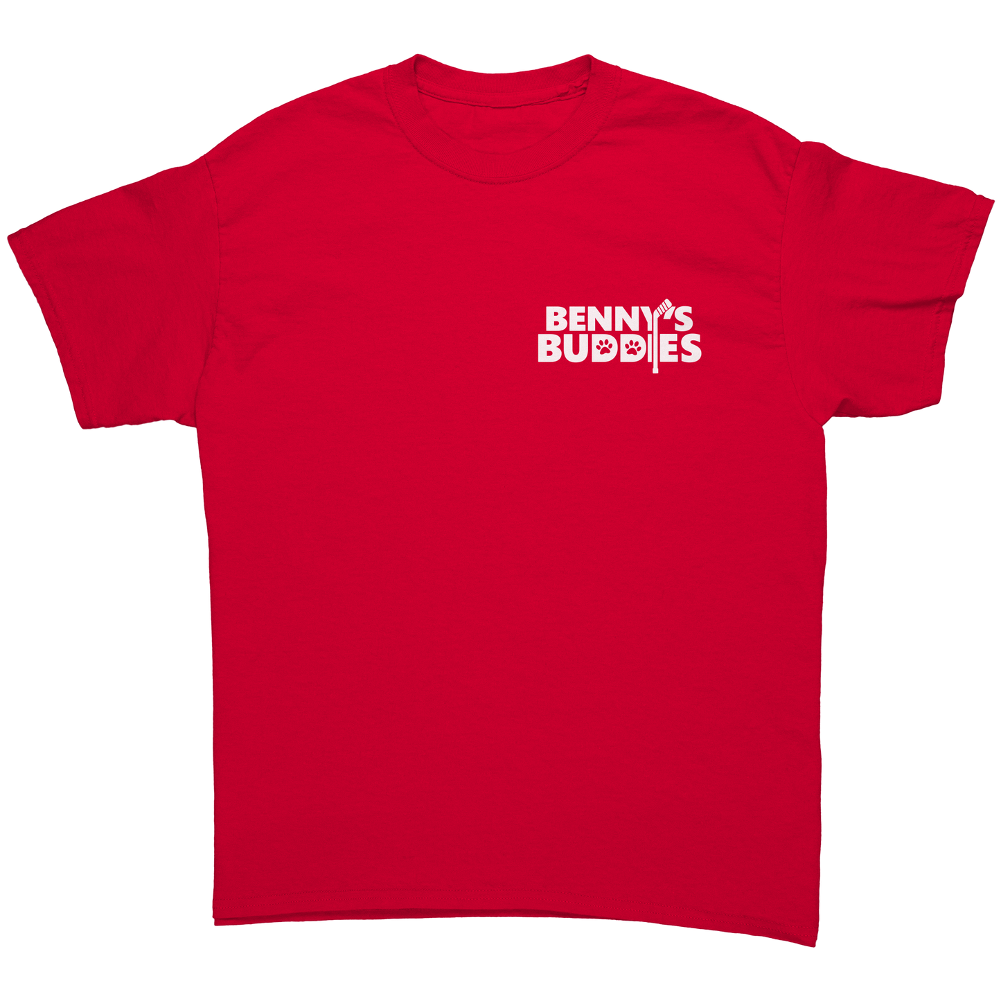 Bennys_Buddies_Unisex_Shirt_Red_Front_Mockup.png