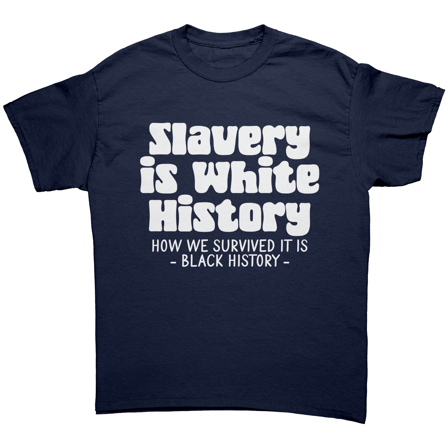 Slavery_is_white_History__HOW_WE_SURVIVE_Navy_Front_Mockup.png