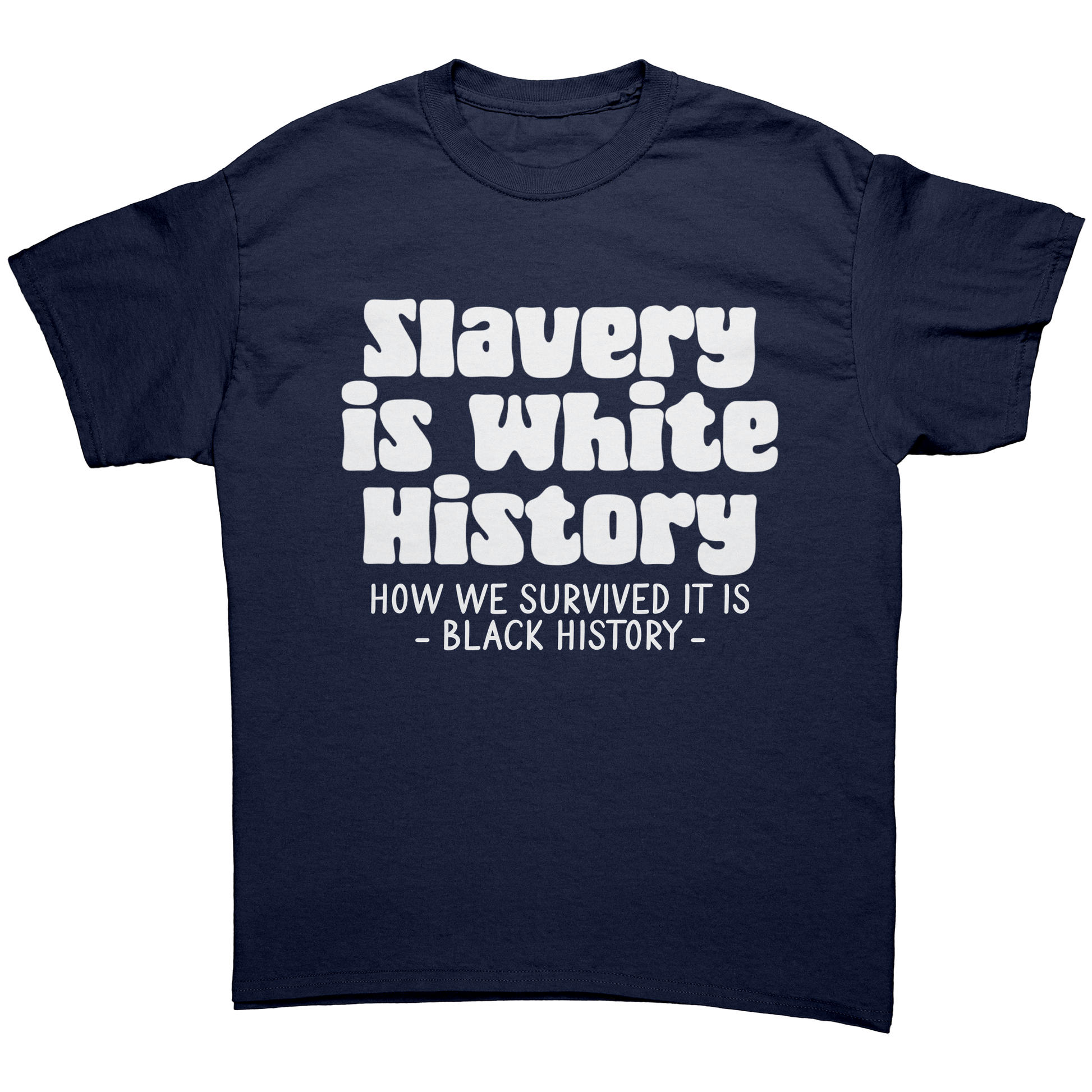 Slavery_is_white_History__HOW_WE_SURVIVE_Navy_Front_Mockup.png