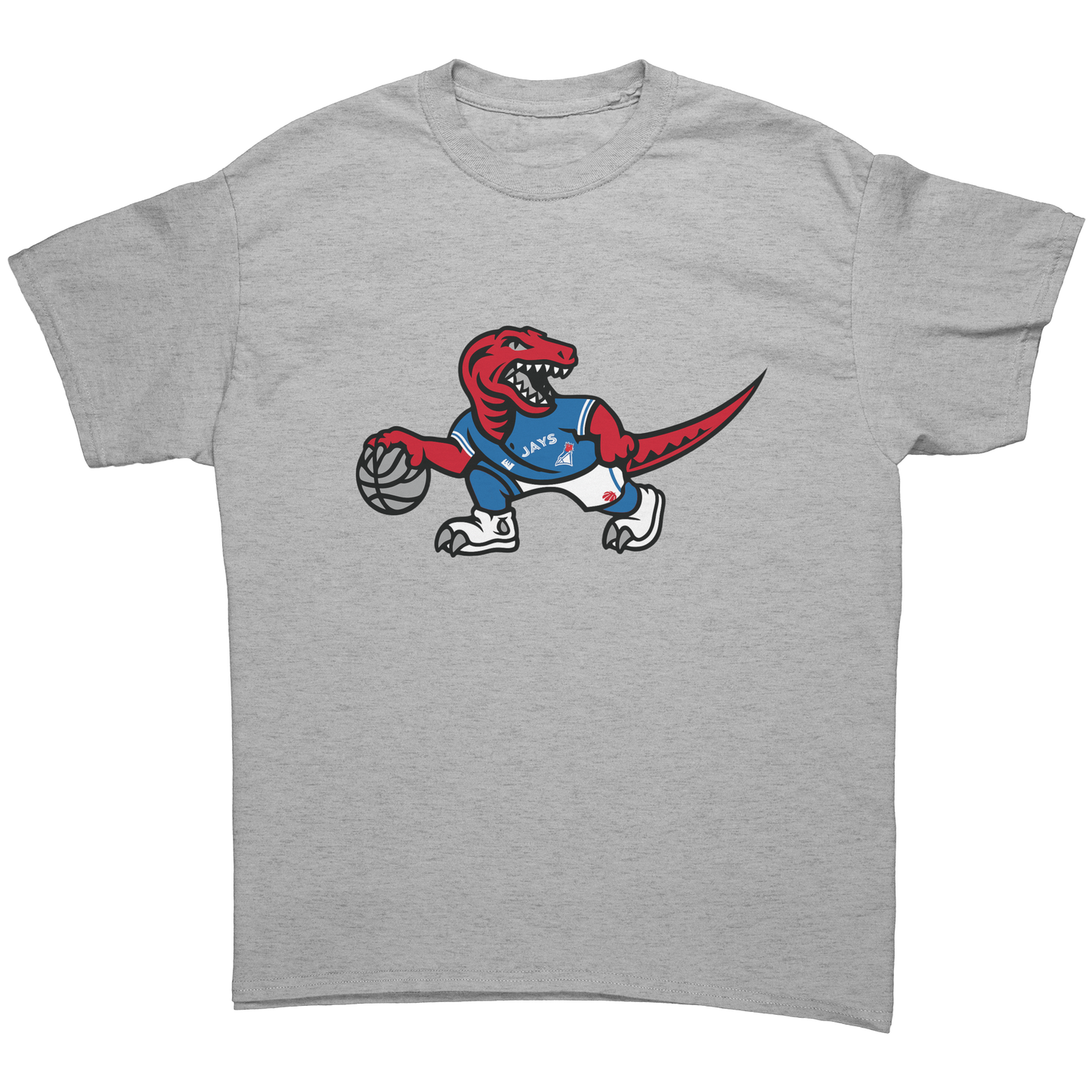 Sporty_dinosaur_wearing_a_blue_Jays_unif_Sport_Grey_Front_Mockup.png